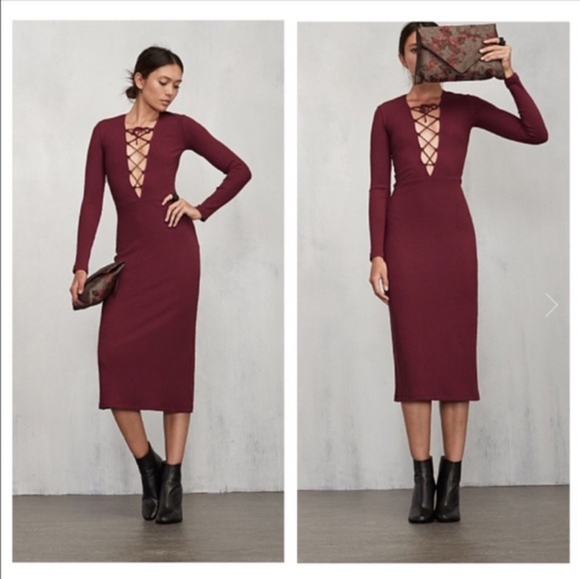 Reformation Dresses & Skirts - Reformation Lace Up Edison Dress